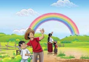 Ejemplo para escritura - padre y madre con hijos y arcoiris.png