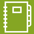 Cuaderno en blanco y fondo verde - icono.png