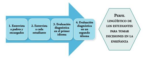 Figura 36. Etapas para determinar el perfil lingüístico de los estudiantes