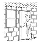 La mujer abre la puerta