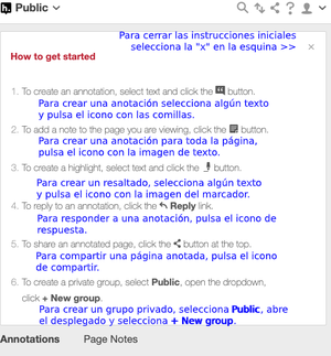 Hypothesis - instrucciones de inicio ya registrado con traducción