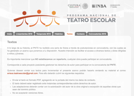Programa nacional de teatro escolar - textos - carátula.png