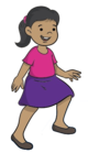 Niña sube grada