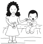 Mujer da medicina a niño.png