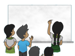 Estudiantes trabajan en la pizarra.png