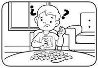 Niño en mesa tiene dudas