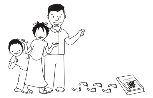 Tres personas y pasos a un libro.png