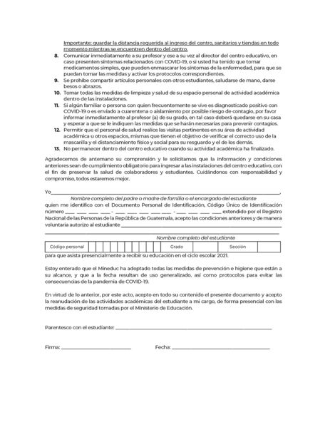 Archivo:Consentimiento informado sobre las medidas de seguridad en estableicmientos educativos- Protocolo para docentes Página 2.jpg