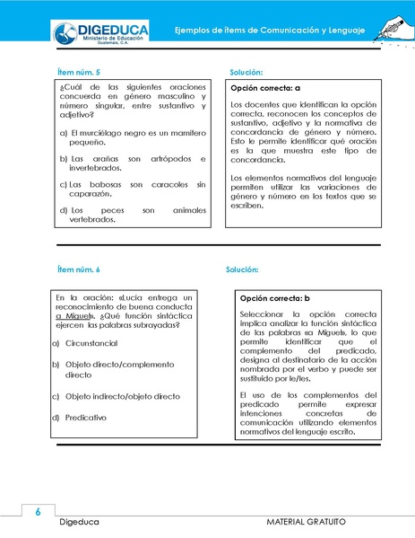 Archivo:Ejemplos items Comunicación y Lenguaje - docentes.pdf