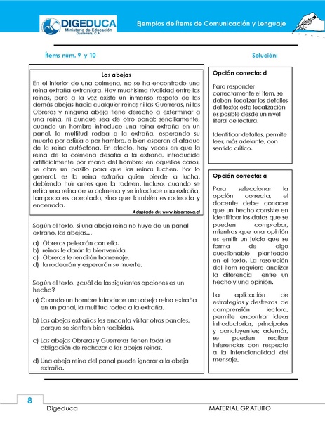 Archivo:Ejemplos items Comunicación y Lenguaje - docentes.pdf