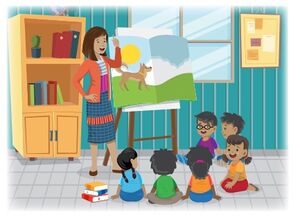 Maestra muestra lobo a estudiantes.jpg
