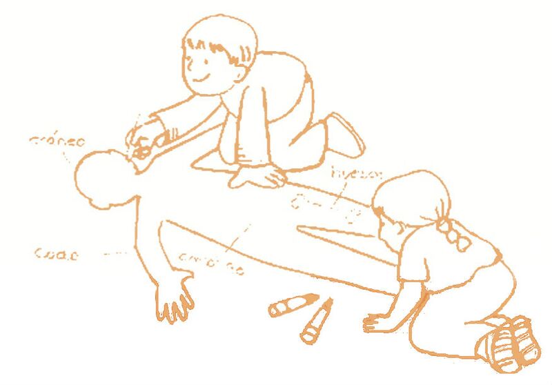 Archivo:Niños rotulan cuerpo.jpg