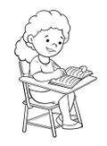La niña escribe